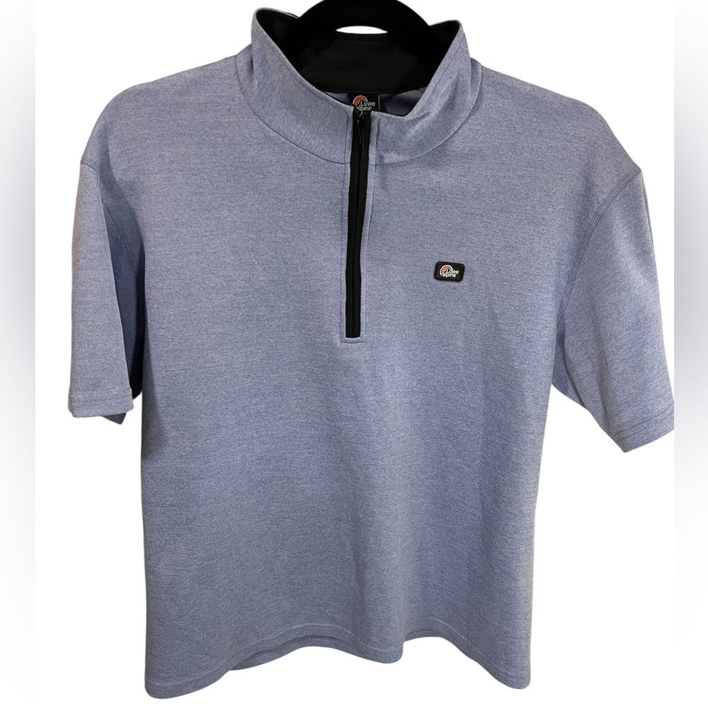 Lowe Alpine Dryflo Blue Short Sleeve Quarter Zip Base Layer Size Large